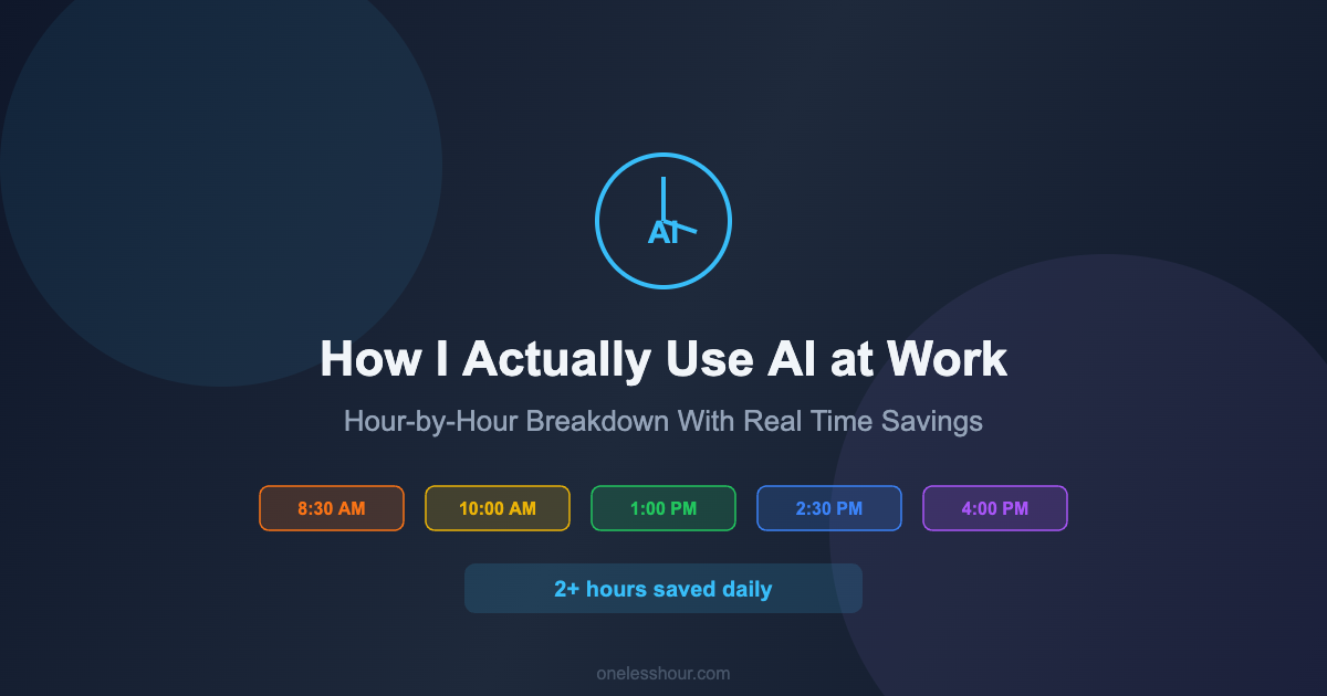 How I Actually Use AI at Work (Hour-by-Hour Breakdown With Real Time Savings)