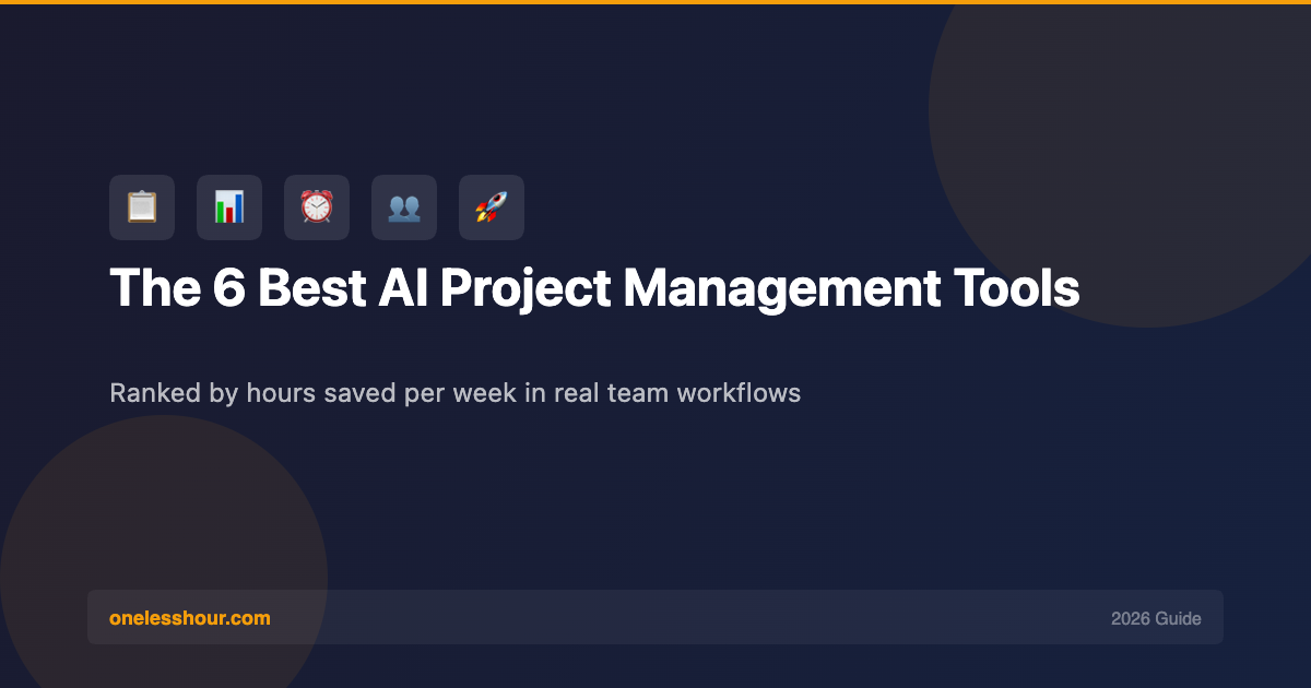 The 6 Best AI Project Management Tools in 2026 (Ranked by Hours Saved Per Week)