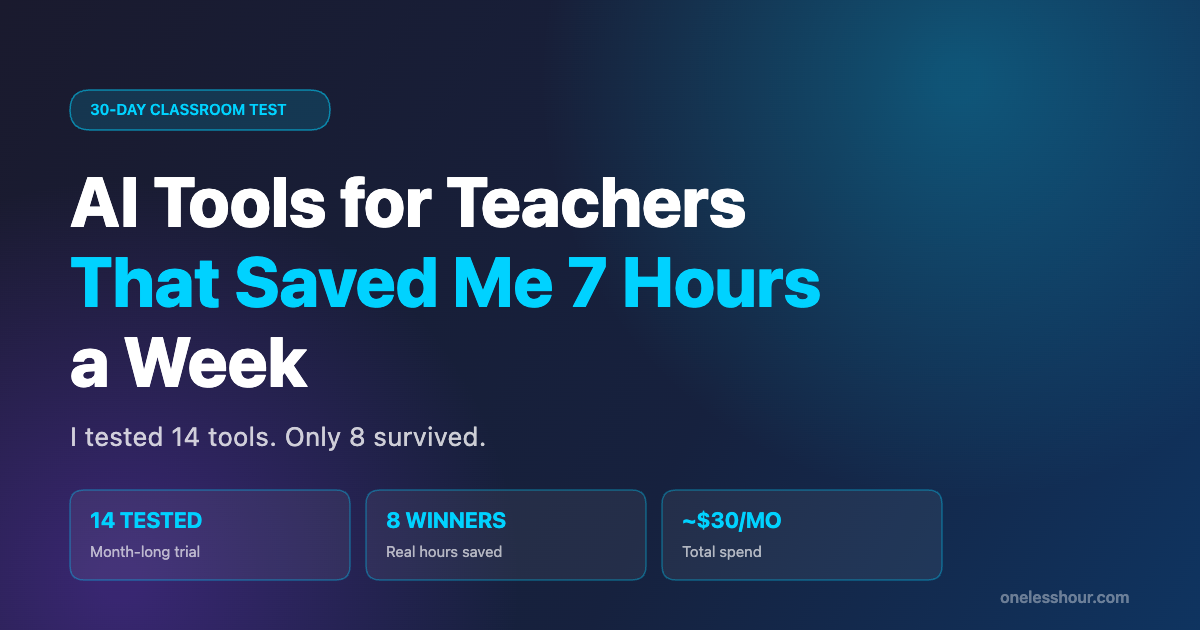 AI tools for teachers — 30-day classroom test saving 7 hours per week