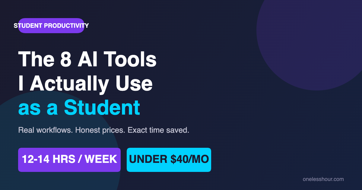 The 8 AI tools I actually use as a student — time saved breakdown
