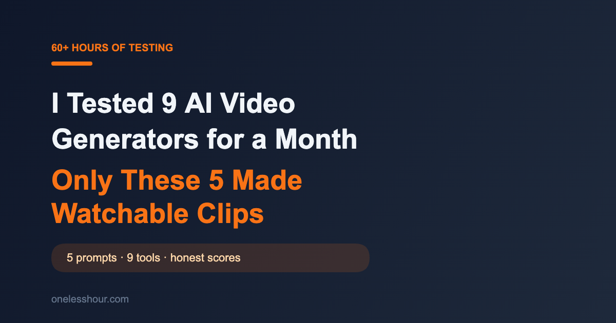 I Tested 9 AI Video Generators for a Month — Only These 5 Made Clips I’d Actually Publish
