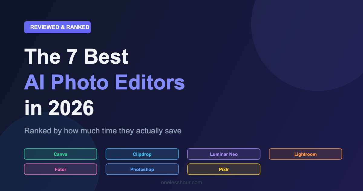 The 7 Best AI Photo Editors in 2026 (Ranked by How Much Time They Actually Save)