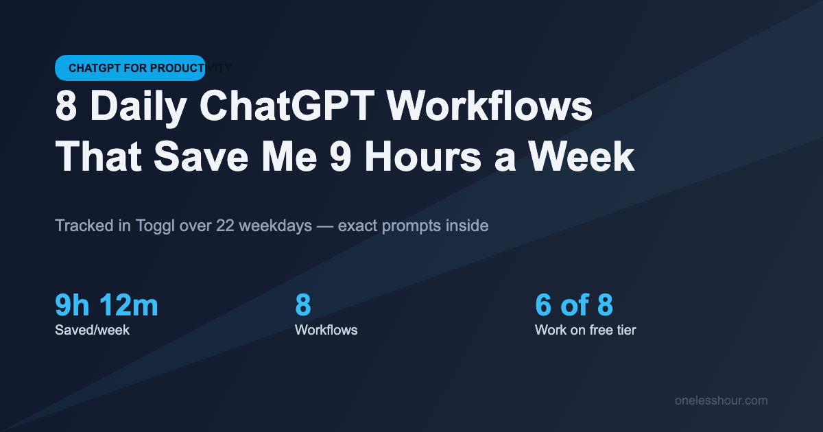 How to use ChatGPT for productivity in 2026 — 8 workflows save 9 hours a week