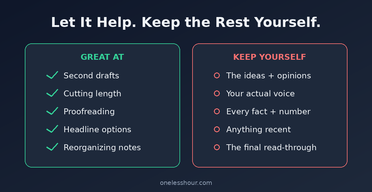 What ChatGPT is great at in writing versus what to keep yourself